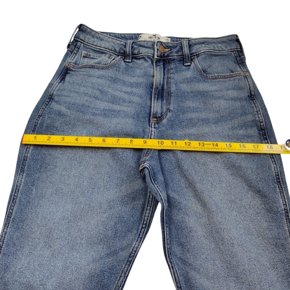 Hollister Curvy High Rise Mom Jeans Cropped Stretch Medium Wash 28x26 Measured - Picture 8 of 12